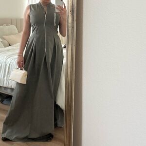 Elegant Olive Green Maxi Dress